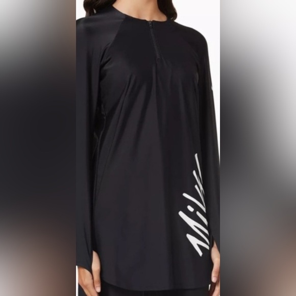 NIKE Black SWIM DRESS with Vertical Logo - Picture 9 of 9